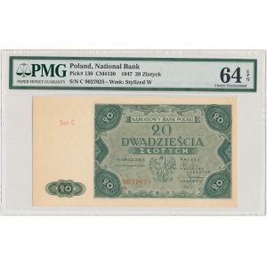 20 złotych 1947 - Ser. C - PMG 64 EPQ