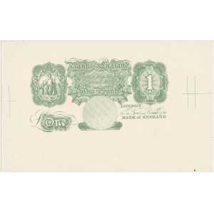 Wielka Brytania 1 funt (1928) poddruk jednej z warstw awersu