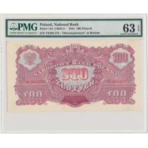 100 złotych 1944 ...owym - TX - PMG 63 EPQ