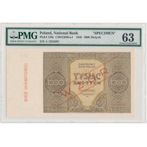 WZÓR 1.000 złotych 1945 -Ser. A - PMG 63