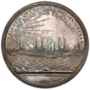 Niemcy, Hamburg, Medal Zniesienie blokady na Łabie 1805 (Loos)