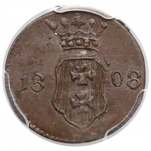 Wolne Miasto Gdańsk, Szeląg 1808 M - b.ładny - PCGS MS64 BN