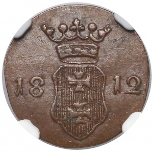 Wolne Miasto Gdańsk, Szeląg 1812 M - NGC AU58 BN