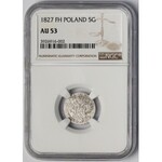 5 groszy polskich 1827 FH - NGC AU53