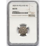 5 groszy polskich 1829 FH - NGC AU55