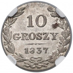 10 groszy 1837 MW - NGC AU58