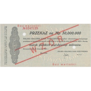 WZÓR Przekaz na 50 mln mkp 1923