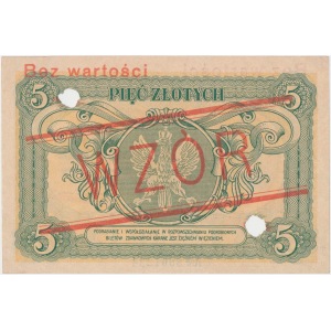 WZÓR 5 złotych 1925 - A - Konstytucja - bez numeru wzoru