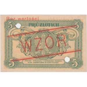 WZÓR 5 złotych 1925 - A - Konstytucja - bez numeru wzoru