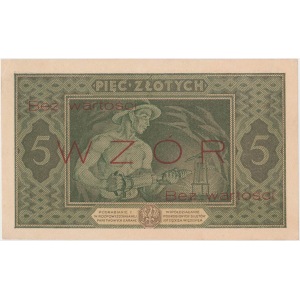 WZÓR Bilet Państwowy 5 złotych 1926 - Ser. A. 0245678