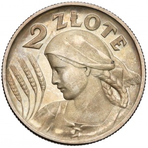 PRÓBA 2 złote 1927 Kobieta i kłosy - awers proj. Lewandowskiego