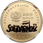 200 złotych 2005, 25-lecie NSZZ Solidarność - NGC PF69 Ultra Cameo
