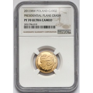 100 złotych 2011 Smoleńsk, Pamięci Ofiar 10.04.2010 - NGC PF70 Ultra Cameo