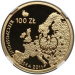 100 złotych 2011 Przewodnictwo Polski w Radzie UE - NGC PF70 Ultra Cameo