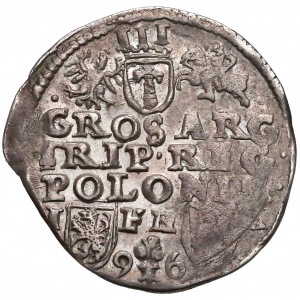 Zygmunt III Waza, Trojak Poznań 1596 - data rozdzielona znakiem