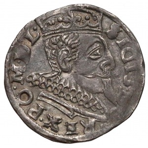 Zygmunt III Waza, Trojak Wschowa 1597 - szeroka głowa, SIGI, kreski