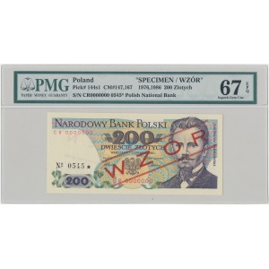 WZÓR 200 złotych 1986 - CR 0000000 No. 0545 - PMG 67 EPQ