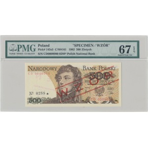 WZÓR 500 złotych 1982 - CD 0000000 No. 0288 - PMG 67 EPQ