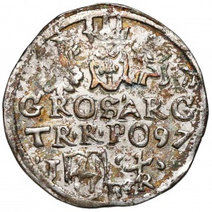 Zygmunt III Waza, Trojak Lublin 1597 - monogram bez obwódki - D-G