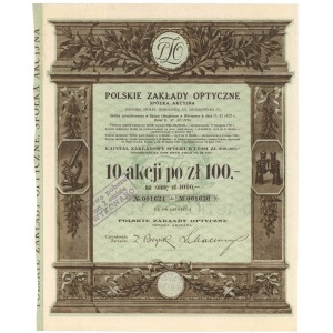 Polskie Zakłady Optyczne, 10x 100 zł 1933