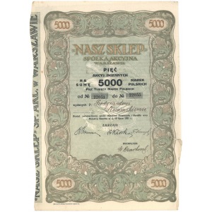 NASZ SKLEP, 5x 1.000 mkp 1921