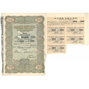 NASZ SKLEP, 5x 1.000 mkp 1921