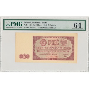 5 złotych 1948 - BK - PMG 64