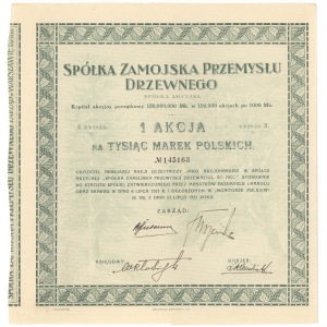 Spółka Zamojska Przemysłu Drzewnego, Em.1, 1x 1.000 mkp 1921