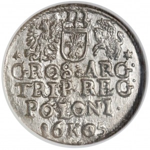 Zygmunt III Waza, Trojak Kraków 1605 - popiersie z 1606 - piękny