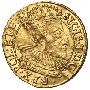 Sigismund III Vasa, Ducat Danzig 1610 - early portrait, monogram - rare
