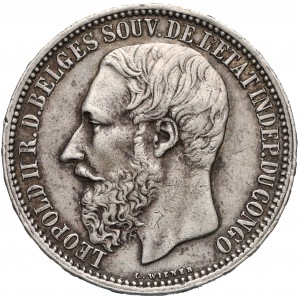 Belgian Congo, Leopold II, 5 francs 1896