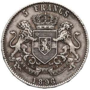 Belgian Congo, Leopold II, 5 francs 1896