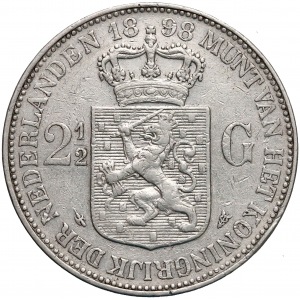 Holandia, Wilhelmina, 2-1/2 guldena 1898