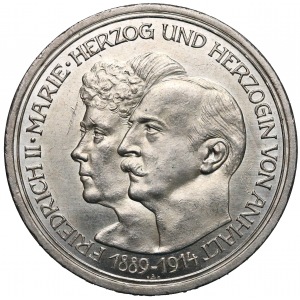 Niemcy, Anhalt, 5 marek 1914-A, 25. rocznica zaślubin - b. ładne