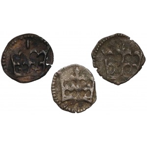 Władysław of Varna, Casimir IV Jagiellon, Crown Denars (3pcs)