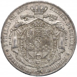 Niemcy, Braunschweig, 2 talary = 3 i 1/2 guldena 1848 CvC