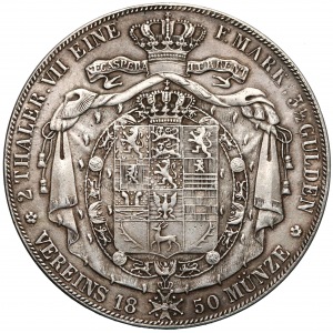 Niemcy, Braunschweig, 2 talary = 3 i 1/2 guldena 1850 B