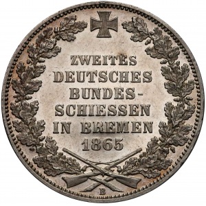 Niemcy, Bremen, Talar 1865-B - Bundesschiessen - lustrzany