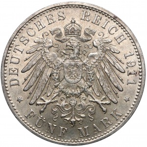 Niemcy, Bayern, 5 marek 1911-D, 90. urodziny