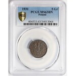 5 groszy 1931 - PCGS MS63 BN