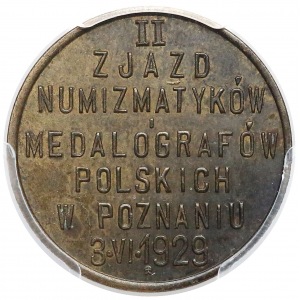 PAMIĄTKOWE 5 groszy 1929 - II Zjazd Numizmatyków... w Poznaniu MOSIĄDZ