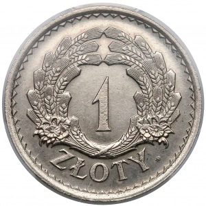 PRÓBA 1 złoty 1928 - bez napisu PRÓBA, wieniec z kłosów (nakład 15 sztuk)