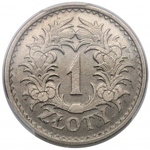 PRÓBA 1 złoty 1928 - bez napisu PRÓBA, wieniec liściasty (nakład 30 sztuk)