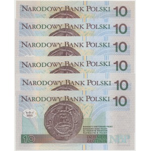 10 zł 1994 YB-YG - zestaw serii zastępczych (6szt)