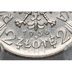 Piłsudski 2 złote 1936 - rzadkie - PCGS AU Det.