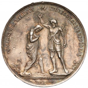 1896r. Medal srebrny Na Pamiątkę Chrztu - od Anny Anders (Witkowski)
