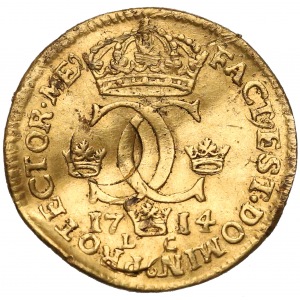 Szwecja, Karol XII, Dukat 1714 LC - rzadki