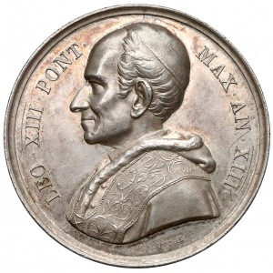 Watykan, Leon XIII, Medal srebro 1890 - TE VINDICE DEVS... (Bianchi)