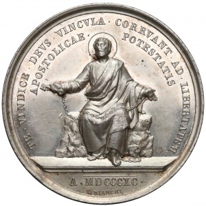 Vatican City, Leon XIII, Silver medal 1890 - TE VINDICE DEVS... (Bianchi)