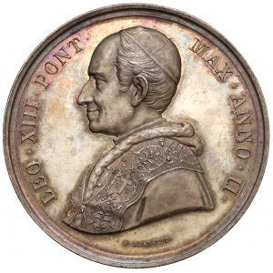 Watykan, Leon XIII, Medal srebro 1879 - GENS ET REGNVM... (Bianchi)